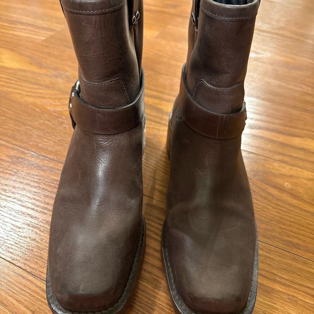 Reformation Dark Brown Foster Women's Moto Boots
